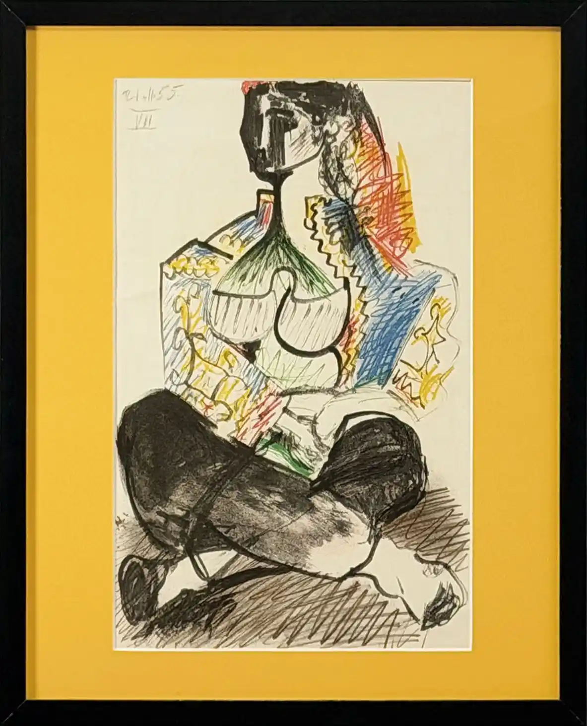 Zdjęcie obrazu Odaliska II, z cyklu „Carnet de la Californie”, 1959 - Pablo PICASSO (1881 - 1973). Foksal17 - Galeria Sztuki w Warszawie.