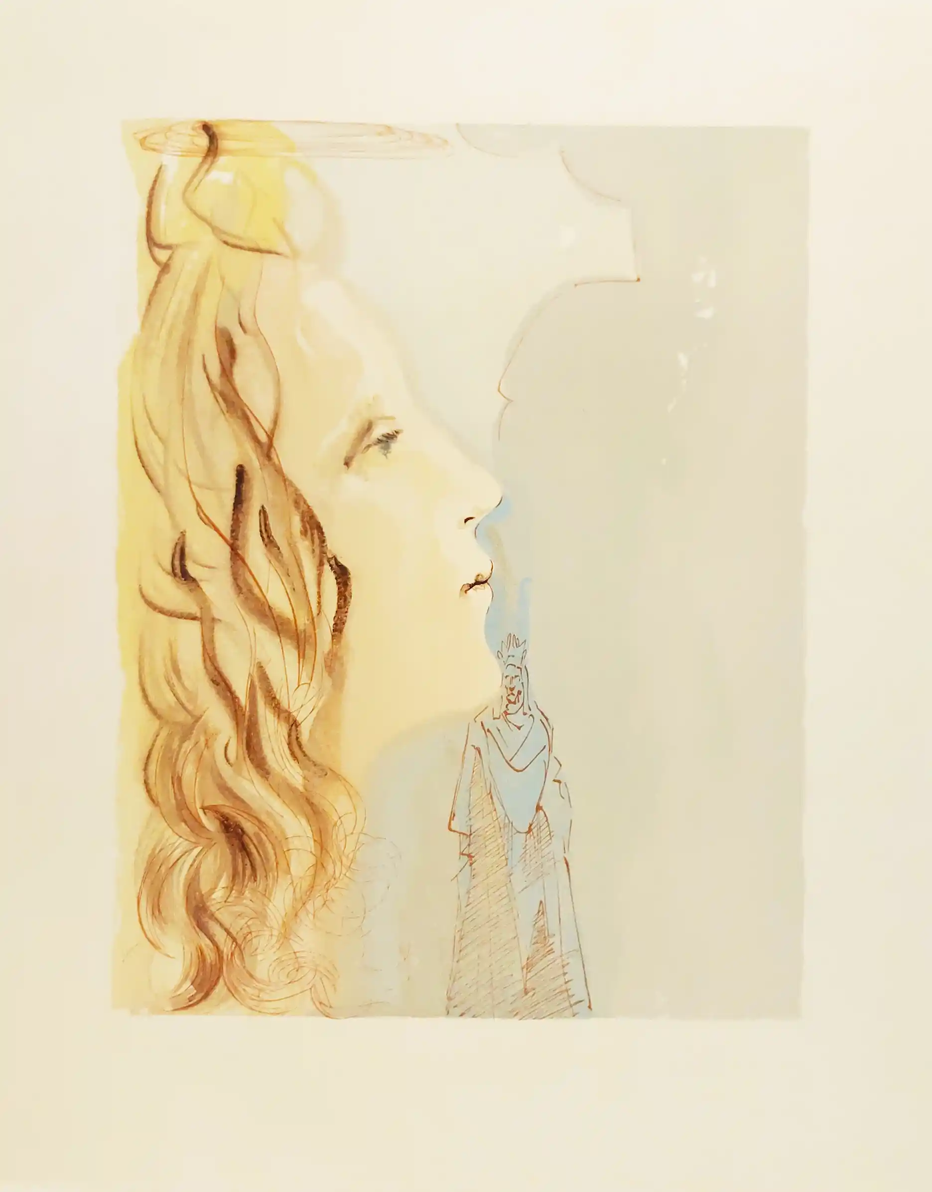 Zdjęcie obrazu Największe piękno Beatrycze, z serii Boska Komedia (Raj: Pieśń 8) - Salvador Dalí (1904 - 1989). Foksal17 - Galeria Sztuki w Warszawie.