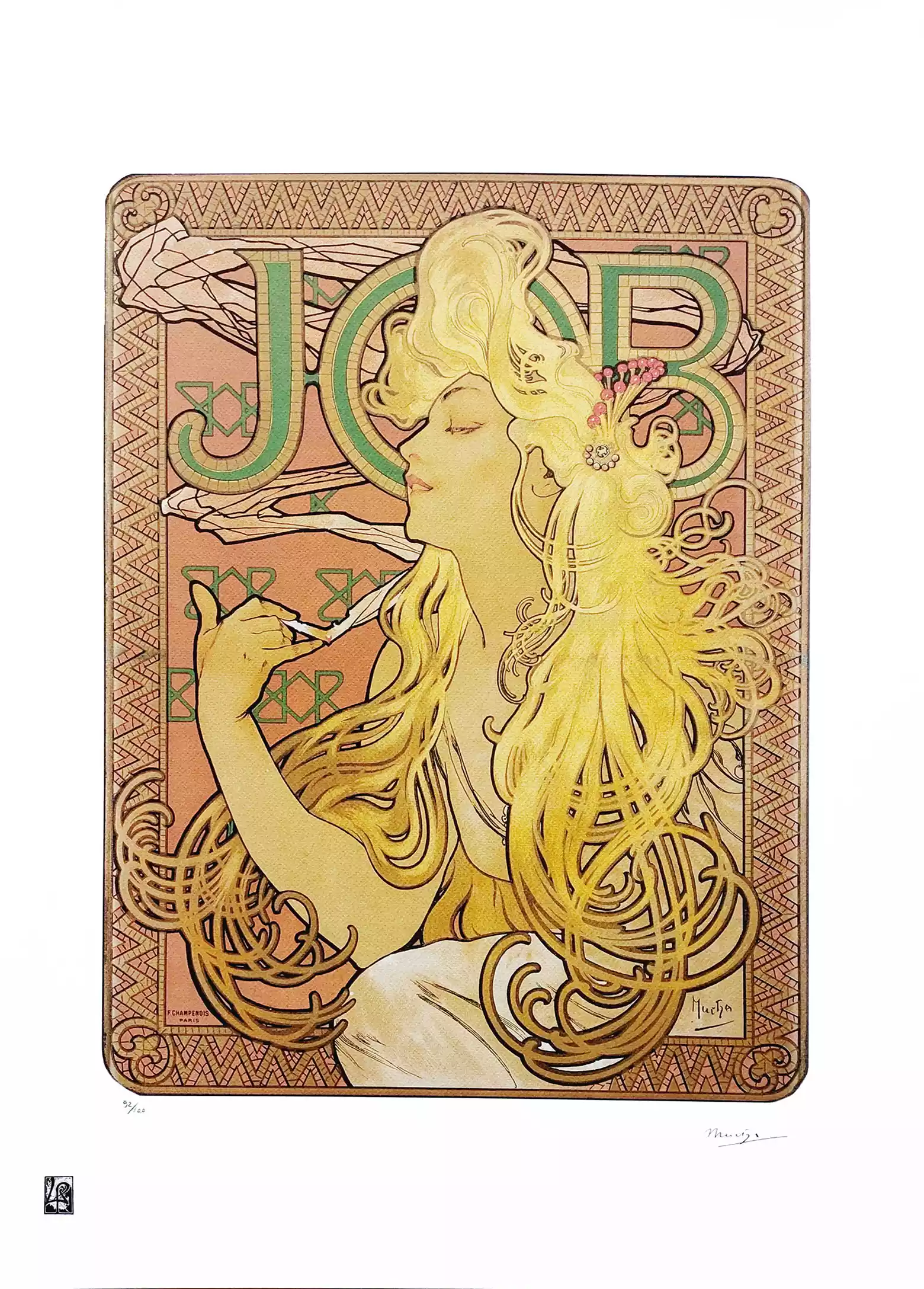 Zdjęcie obrazu JOB, blonde  - Alfons Mucha (1860 - 1939) . Foksal17 - Galeria Sztuki w Warszawie.