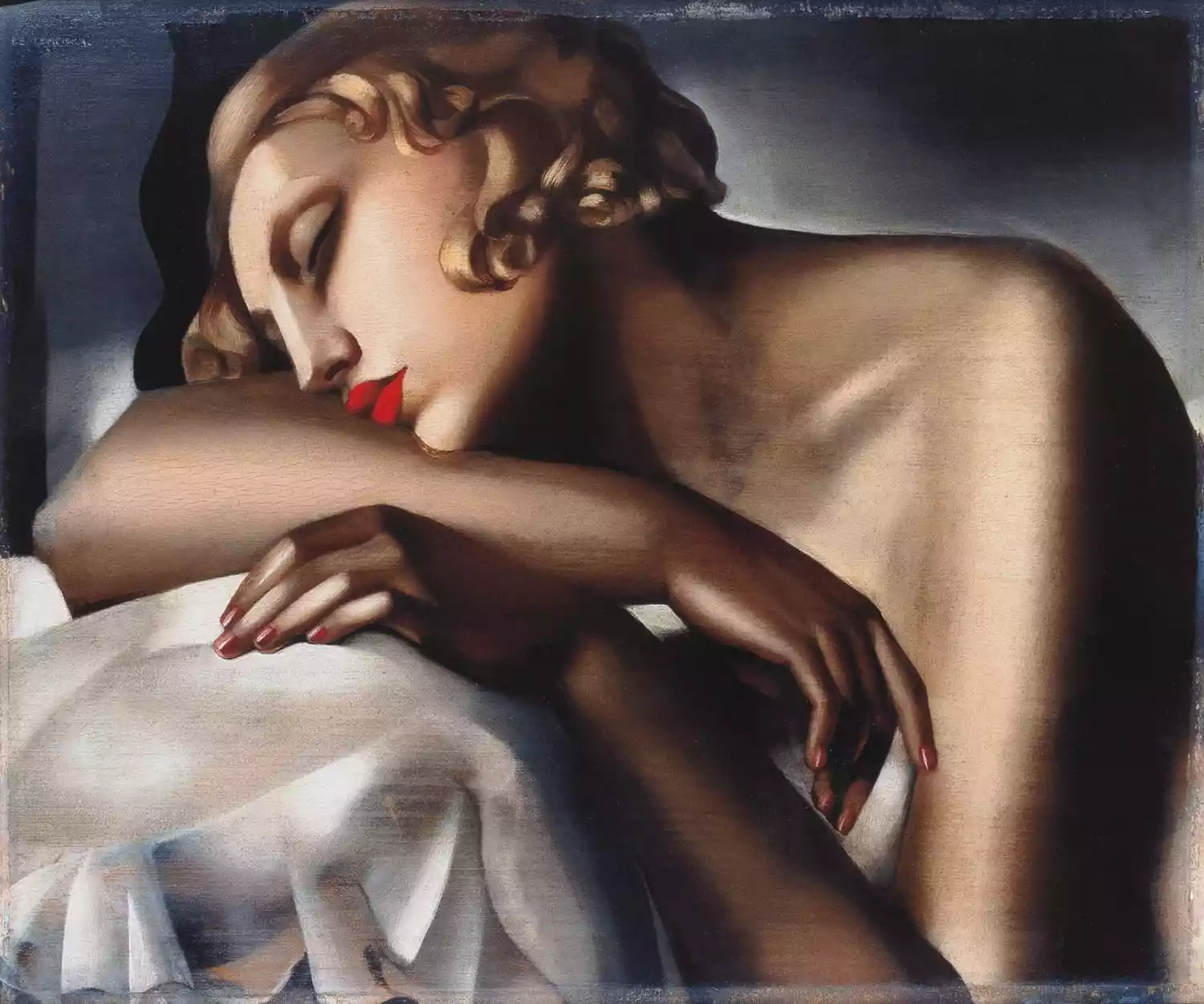 Zdjęcie obrazu Tamara Łempicka - The Sleeping Girl - Tamara Łempicka. Foksal17 - Galeria Sztuki w Warszawie.