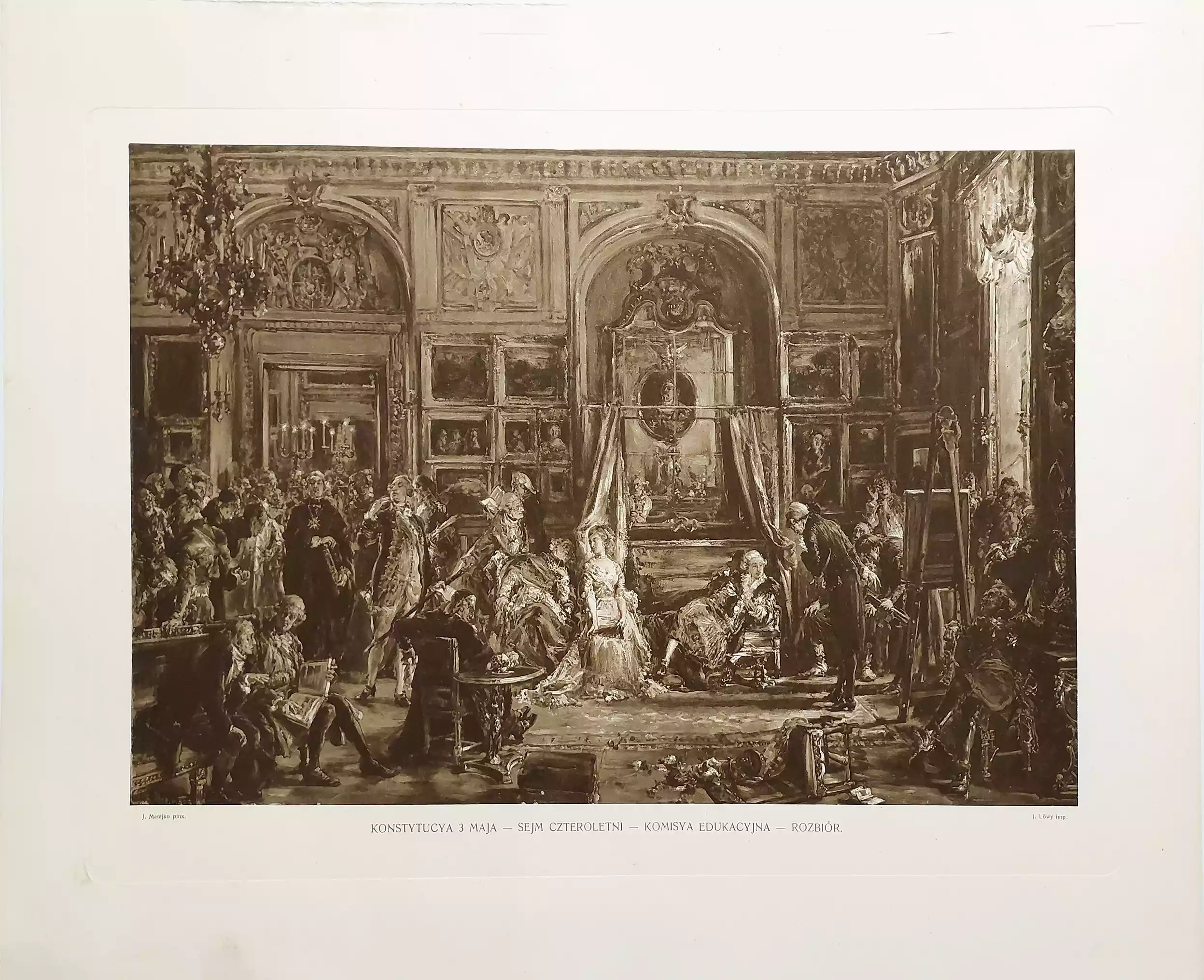 Zdjęcie obrazu Konstytucya 3 Maja - Sejm Czteroletni - Komisya Edukacyjna - Rozbiór. - Jan Matejko. Foksal17 - Galeria Sztuki w Warszawie.