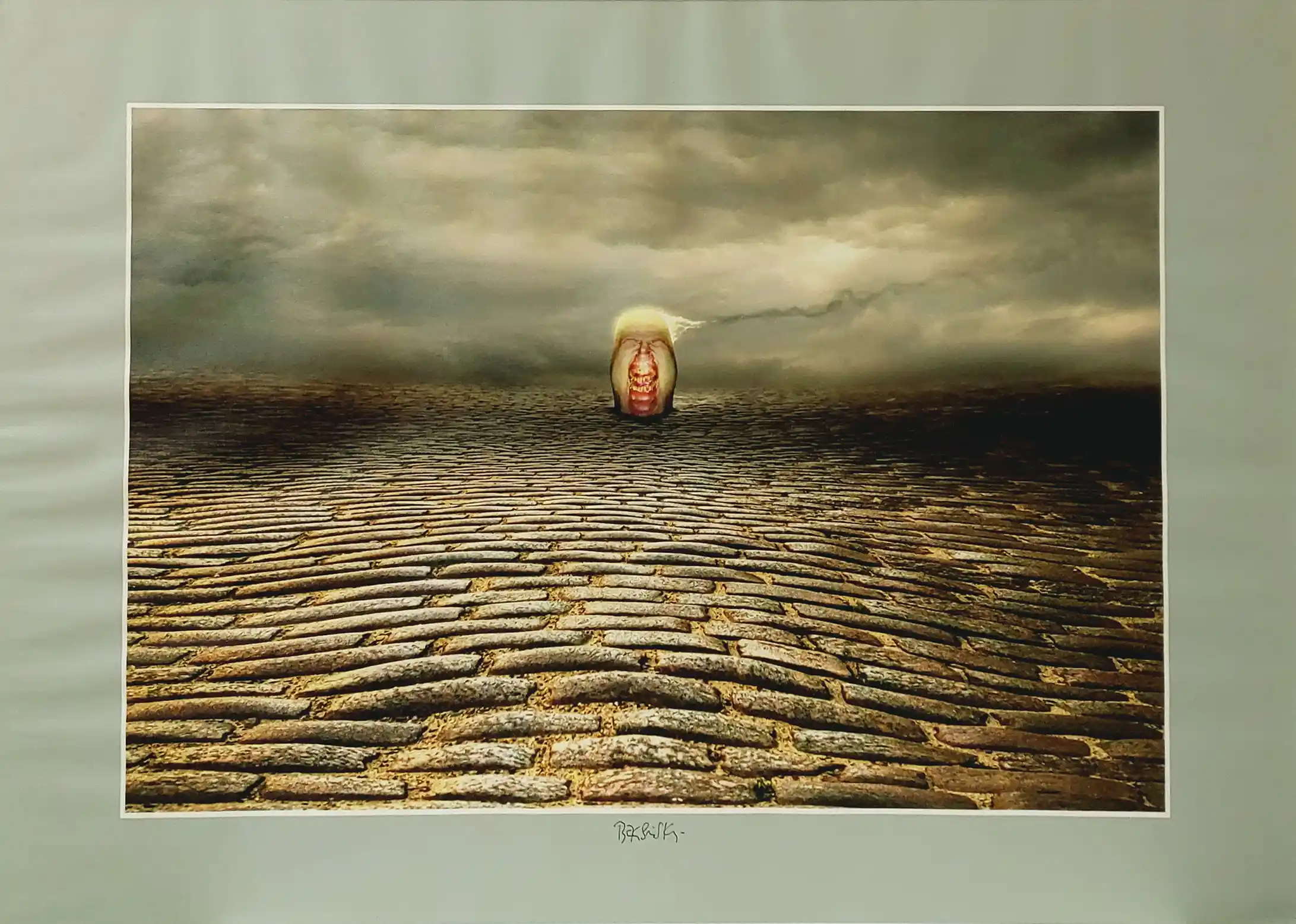 Zdjęcie obrazu Zdzisław Beksiński - Bez tytułu (sygnowana przez autora) - Zdzisław Beksiński. Foksal17 - Galeria Sztuki w Warszawie.