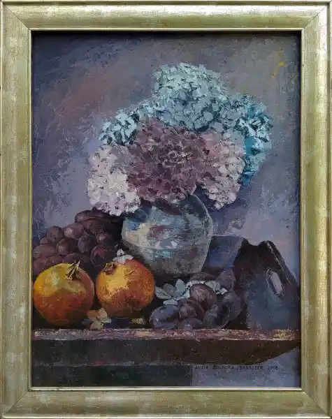 Zdjęcie obrazu Anna Celińska-Banaszek - Martwa natura w fioletach - Anna Celińska-Banaszek. Foksal17 - Galeria Sztuki w Warszawie.